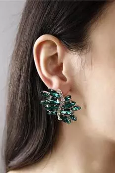 Женские модные посеребренные серьги с висячими камнями для приглашения на свадьбу, помолвку, вечернее платье