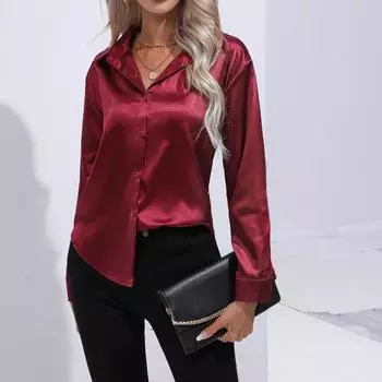 Женские модные повседневные блузки и рубашки-поло с леопардовым принтом и длинными рукавами S королевский синий