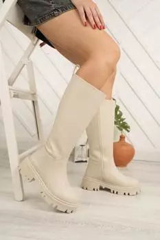 Женские модные повседневные ботинки на молнии бежевого цвета на подкладке