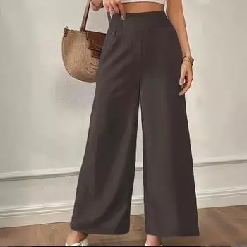 Женские модные повседневные брюки с широкими штанинами и брюки с высокой талией L