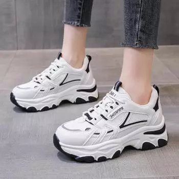 Женские модные повседневные кроссовки на шнуровке, легкие кроссовки с мягкой подошвой, 6 см, дышащая спортивная обувь с сетчатой подошвой 35 серый