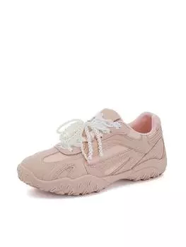 Женские модные повседневные кроссовки с жемчугом, удобная массивная спортивная обувь для уличного стиля 35 белый