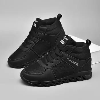 Женские модные повседневные кроссовки. Женские кроссовки на платформе со шнуровкой. Спортивная обувь для ходьбы на открытом воздухе. 36 чёрный