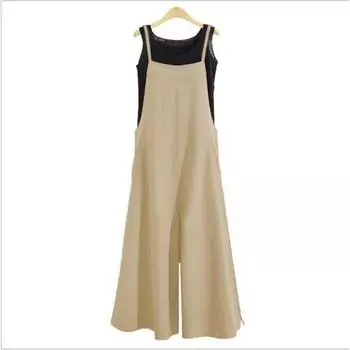 Женские модные повседневные летние весенние однотонные принтованные брюки без рукавов комбинезоны и комбинезоны M легкие хаки