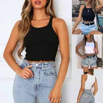 Женские модные повседневные майки с круглым вырезом, женский сексуальный жилет на бретельках, клубная одежда XXL белый