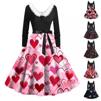 Женские модные повседневные облегающие платья с круглым вырезом и длинным рукавом с принтом S