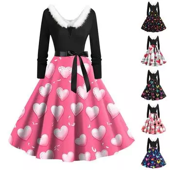 Женские модные повседневные облегающие платья с круглым вырезом и длинным рукавом с принтом XXXL синий