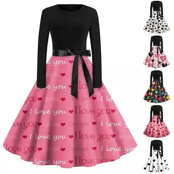 Женские модные повседневные облегающие платья с круглым вырезом и длинным рукавом с принтом XXXL