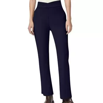 Женские модные повседневные однотонные спортивные штаны для йоги с высокой талией и широкими штанинами для поднятия бедер XL тёмно-синий