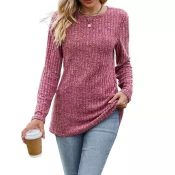 Женские модные повседневные осенне-зимние однотонные блузки и рубашки с длинным рукавом и U-образным вырезом с принтом S чёрный