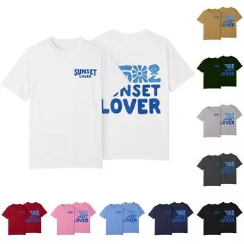 Женские модные повседневные пуловеры с короткими рукавами и круглым вырезом с принтом L чёрный