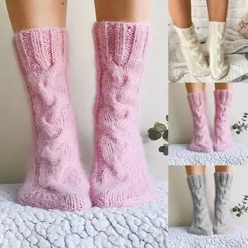 Женские модные повседневные рождественские носки с принтом лося, средние носки-трубочки, камвольные носки, гольфы серый