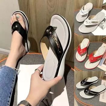 Женские модные повседневные сандалии Sagit на танкетке с кристаллами и платформой, тапочки 38 чёрный