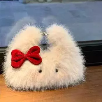 Женские модные повседневные сумки на ремне, плюшевые сумки, сумки через плечо One Size белый