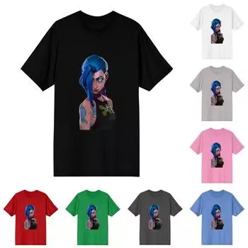 Женские модные повседневные свободные удобные топы с короткими рукавами и круглым вырезом с принтом L чёрный