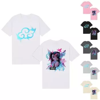 Женские модные повседневные свободные удобные топы с короткими рукавами и круглым вырезом с принтом S