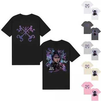 Женские модные повседневные свободные удобные топы с короткими рукавами и круглым вырезом с принтом M бежевый