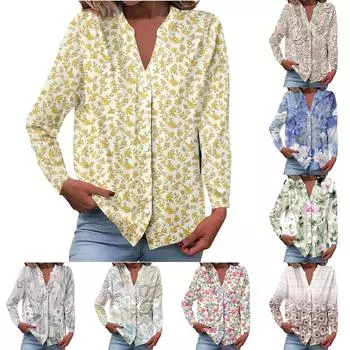 Женские модные повседневные топы-кардиганы с V-образным вырезом и длинными рукавами M синий