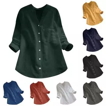 Женские модные повседневные топы, однотонные рубашки, пуловеры с V-образным вырезом, футболки XL