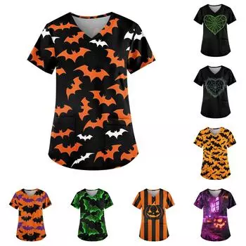 Женские модные повседневные топы с v-образным вырезом и защитная спецодежда с принтом M