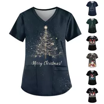 Женские модные повседневные топы с v-образным вырезом и защитная спецодежда с принтом M