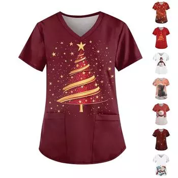 Женские модные повседневные топы с v-образным вырезом и защитная спецодежда с принтом S белый