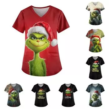 Женские модные повседневные топы с v-образным вырезом и защитная спецодежда с принтом L