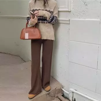 Женские модные повседневные трикотажные брюки с драпировкой, широкие брюки с эластичной резинкой на талии, тисненые шерстяные брюки для уборки One Size абрикосовый