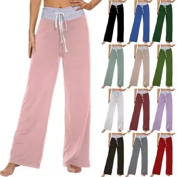 Женские модные повседневные удобные пижамные штаны с принтом, широкие брюки на шнурке L армия зеленый