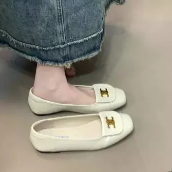 Женские модные повседневные удобные подошвы женские белые эластичные балетки из искусственной кожи с металлическими буквами на одну ногу 35