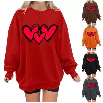 Женские модные повседневные универсальные повседневные толстовки с длинным рукавом и принтом, верхние толстовки L чёрный