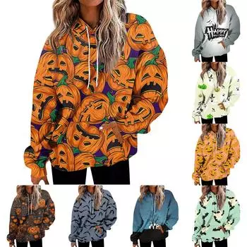 Женские модные повседневные универсальные повседневные толстовки с круглым вырезом, топы с длинными рукавами и принтом XXXL