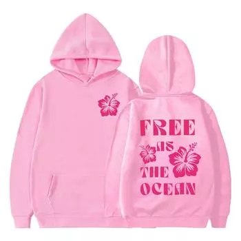 Женские модные повседневные универсальные повседневные толстовки с круглым вырезом, топы с длинными рукавами и принтом S розовый
