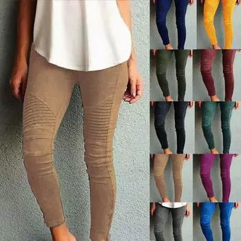 Женские модные повседневные узкие узкие эластичные брюки, однотонные джинсы, брюки для отдыха XXXXXL чёрный