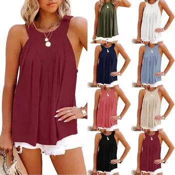 Женские модные повседневные весенне-летние свободные топы без рукавов, однотонные блузки на бретельках, свободные рубашки, топы на бретелях S белый