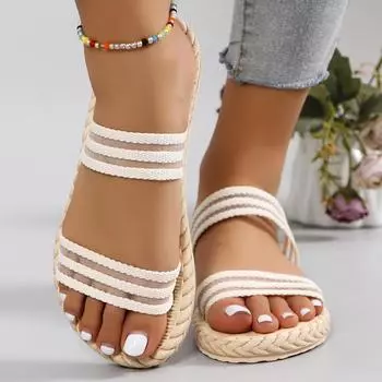 Женские модные противоскользящие удобные легкие босоножки на среднем каблуке с двойной мягкой подошвой 36