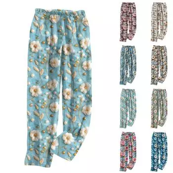 Женские модные прямые брюки со стереоскопическим милым принтом, повседневные плюшевые брюки XL