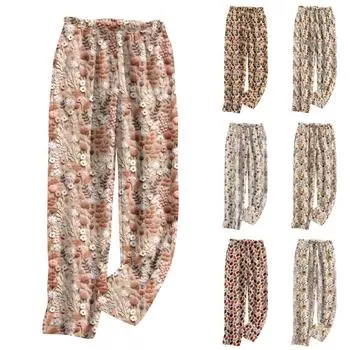 Женские модные прямые брюки со стереоскопическим милым принтом, повседневные плюшевые брюки L хаки