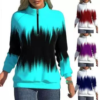 Женские модные пуловеры с длинными рукавами, флисовые толстовки с градиентом, толстовки S чёрный