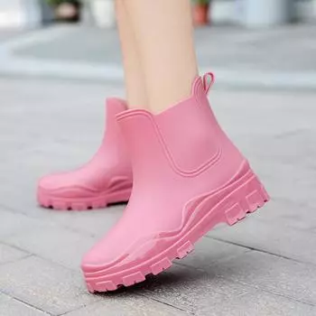 Женские модные японские износостойкие водонепроницаемые и нескользящие резиновые сапоги 36