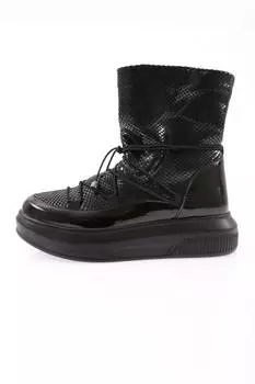 Женские модные резиновые сапоги на толстой подошве со шнуровкой и мехом внутри