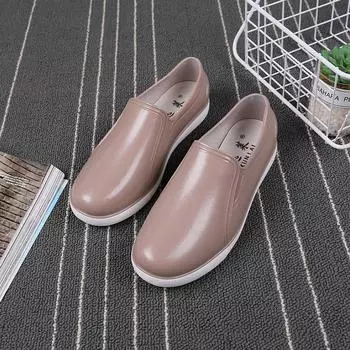 Женские модные резиновые сапоги, слипоны, водонепроницаемая обувь 2025, нескользящая толстая платформа, кухонная обувь, сапоги до щиколотки для автомойки, zapatos mujer 4