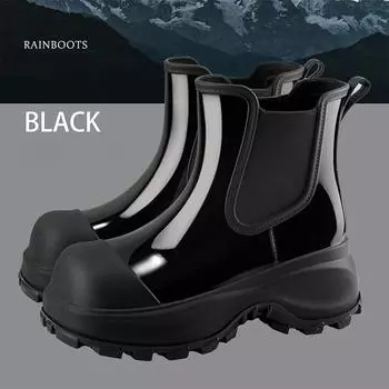 Женские модные резиновые сапоги, Толстоподошвенные сапоги на платформе, Нескользящие водонепроницаемые сапоги, Взрослые резиновые сапоги средней высоты 36