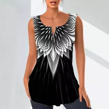 Женские модные рубашки с v-образным вырезом, повседневные топы, футболка, женский жилет с 3D принтом синего луча, блузка без рукавов больших размеров, топы на бретелях XS синий