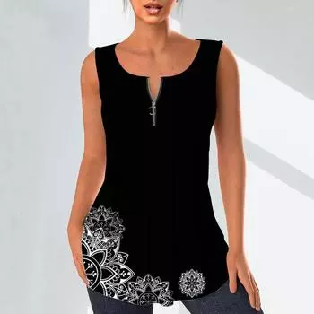 Женские модные рубашки с v-образным вырезом, повседневные топы, футболка, женский жилет с 3D принтом подсолнечника, блузка без рукавов больших размеров, топы на бретелях XS белый