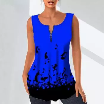 Женские модные рубашки с v-образным вырезом, повседневные топы, футболка, женский жилет с 3D принтом для танцев, блузка без рукавов больших размеров, топы на бретелях XS синий