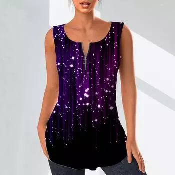 Женские модные рубашки с v-образным вырезом, повседневные топы, футболка, женский жилет с 3D светящимся принтом, блузка без рукавов больших размеров, топы на бретелях M красный