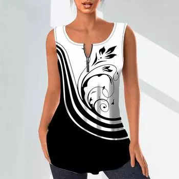 Женские модные рубашки с v-образным вырезом, повседневные топы, футболка, женский жилет с 3D зелеными листьями и принтом, блузка без рукавов больших размеров, топы на бретелях 7XL светло-зеленый