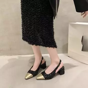 Женские модные сандалии Baotou, летние новые простые однотонные женские туфли на высоком каблуке для отдыха на открытом воздухе, банкетные вечеринки 35 бежевый