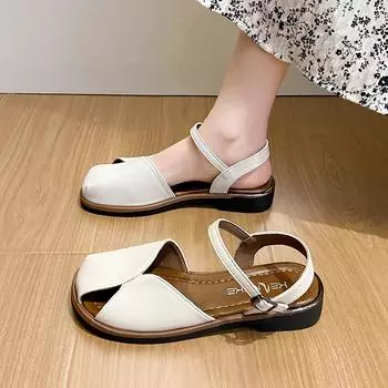 Женские модные сандалии Baotou, новый стиль, большой размер, банд, литературный стиль, женская универсальная обувь 35